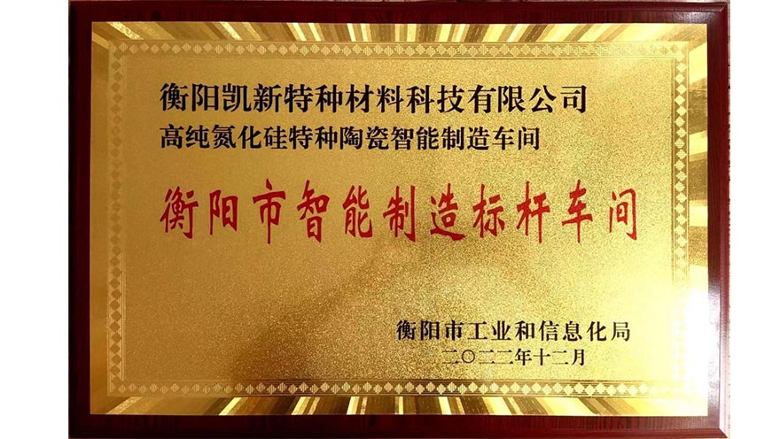 The company has been awarded the title of "Hengyang Intelligent Manufacturing Benchmark Workshop"